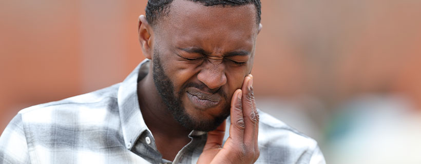 patient needing jaw pain treatment in Marlton