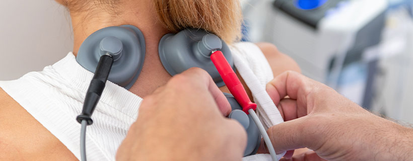 patient receiving electroanalgesic therapy in Marlton